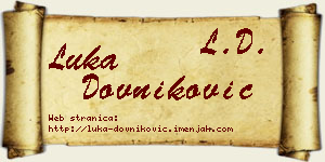 Luka Dovniković vizit kartica